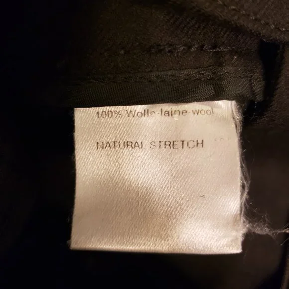 Akris Punto Cuffed Pants Black Twill Flat Front Straight Ankle Length 12 FR44